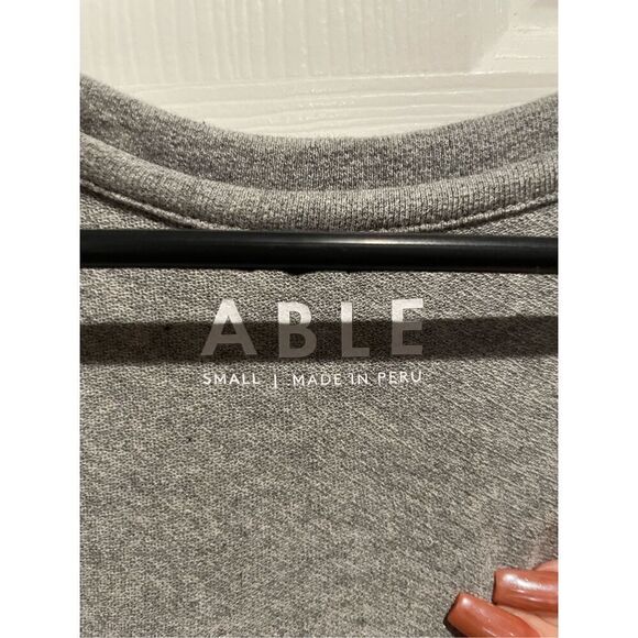 NWT Able Maria Boxy Crewneck Short Sleeve Simple Gray Tee Shirt Everyday Dress S - Picture 2 of 8